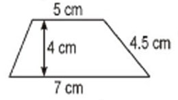 Diagram for question: What is the area of the trapezium shown?
